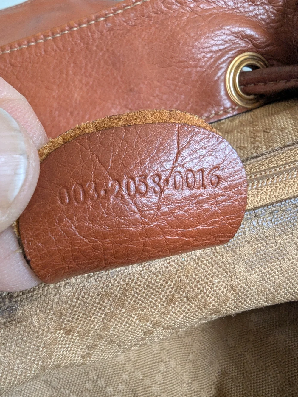 Gucci Cognac Leather Bamboo-Handle Backpack